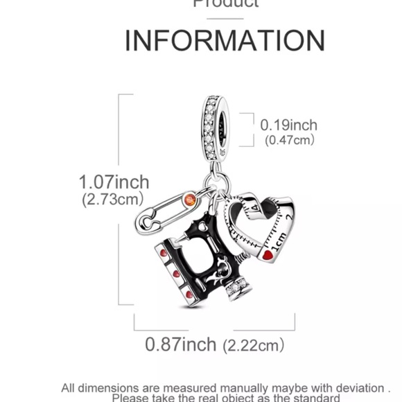 🌟 S925 Sterling Silver Sewing Machine Charm - Picture 3 of 9